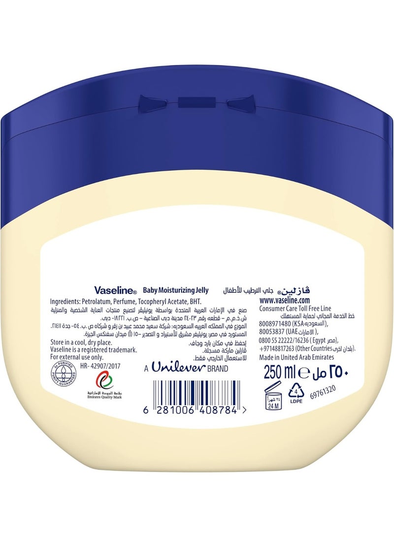 VASELINE Moisturizing Petroleum Jelly, to sooth and protect baby skin, Baby, hypoallergenic and gentle on skin, 250ml - Image 2